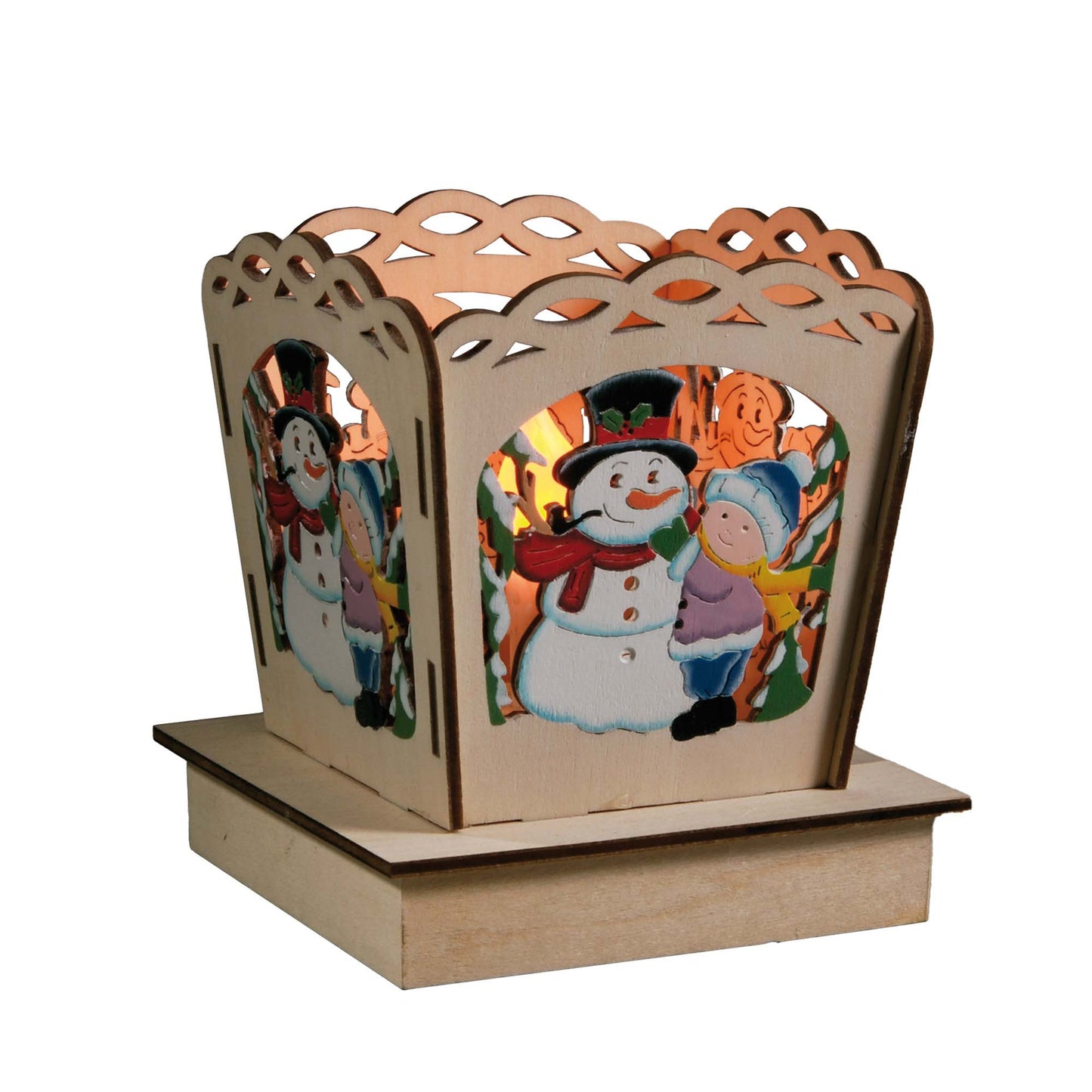 LED-Deko-Licht "Schneemann", 1 LED warm-weiß  11x11x12cm, batteriebetrieben