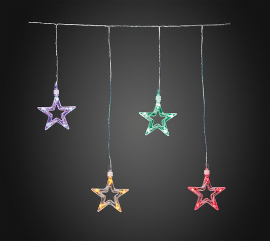 LED-Sternen-Vorhang, 50 LEDs bunt, 10 Sterne, 10 Stränge, Innen-Transformator_152715/576115