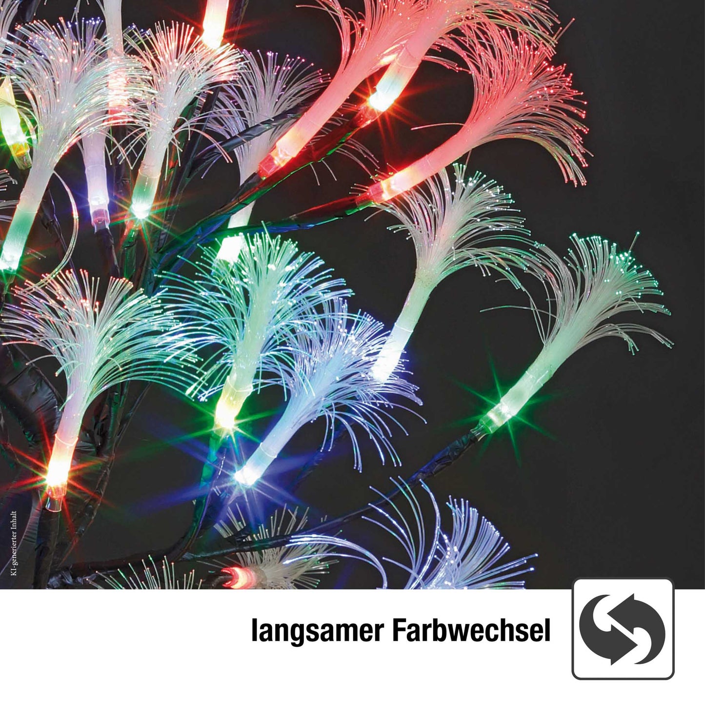 LED Baum beleuchtet mit 40 Fiberglasblüten und RGB Farbwechsel