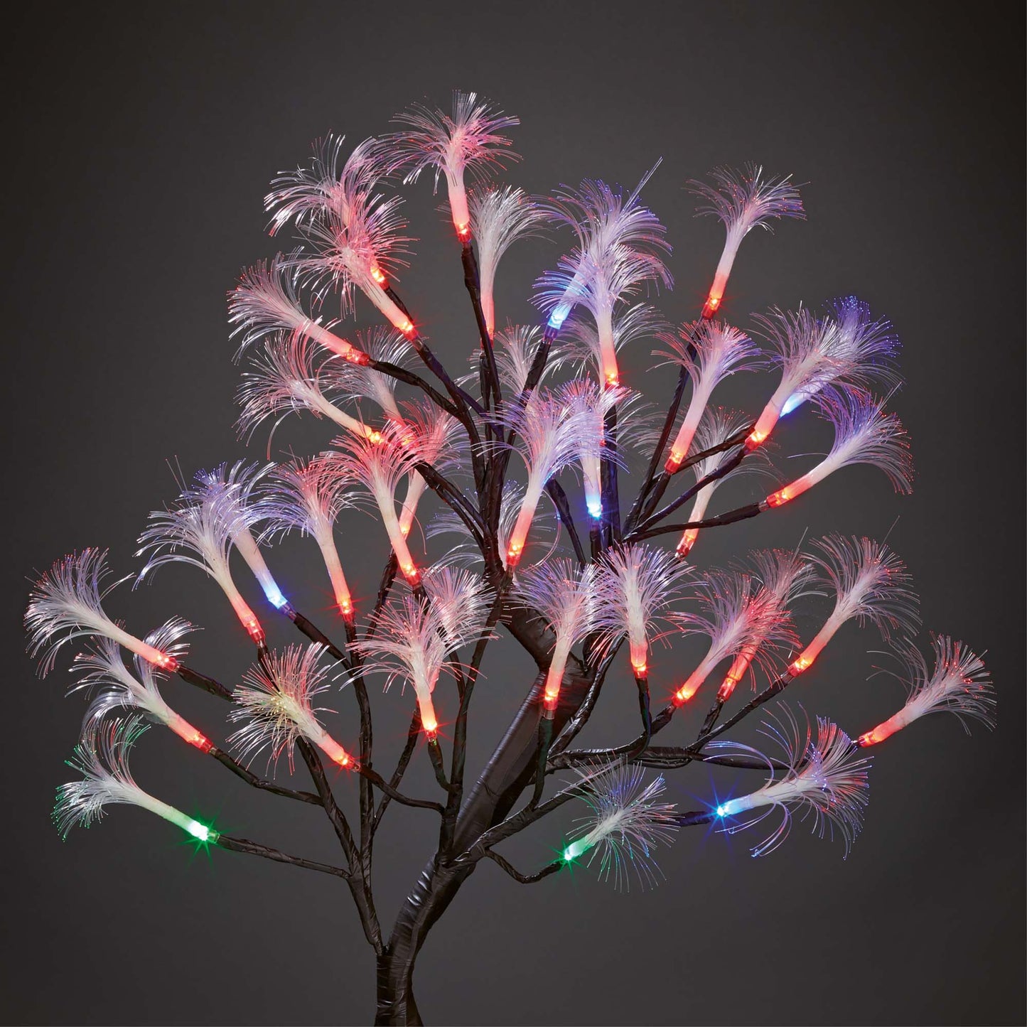 LED Baum beleuchtet mit 40 Fiberglasblüten und RGB Farbwechsel