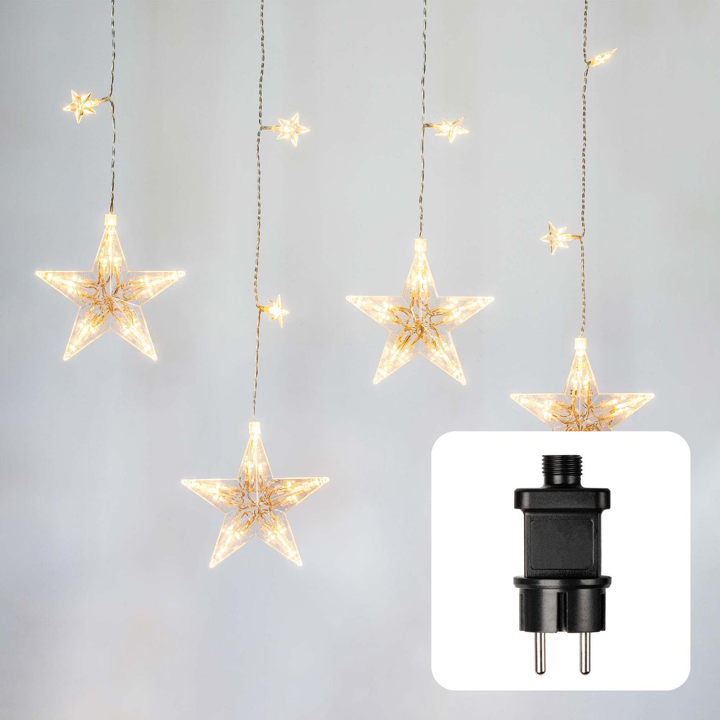 LED-Lichterkette mit roten Metallkugeln, 20 LEDs rot, Innen-Transformator