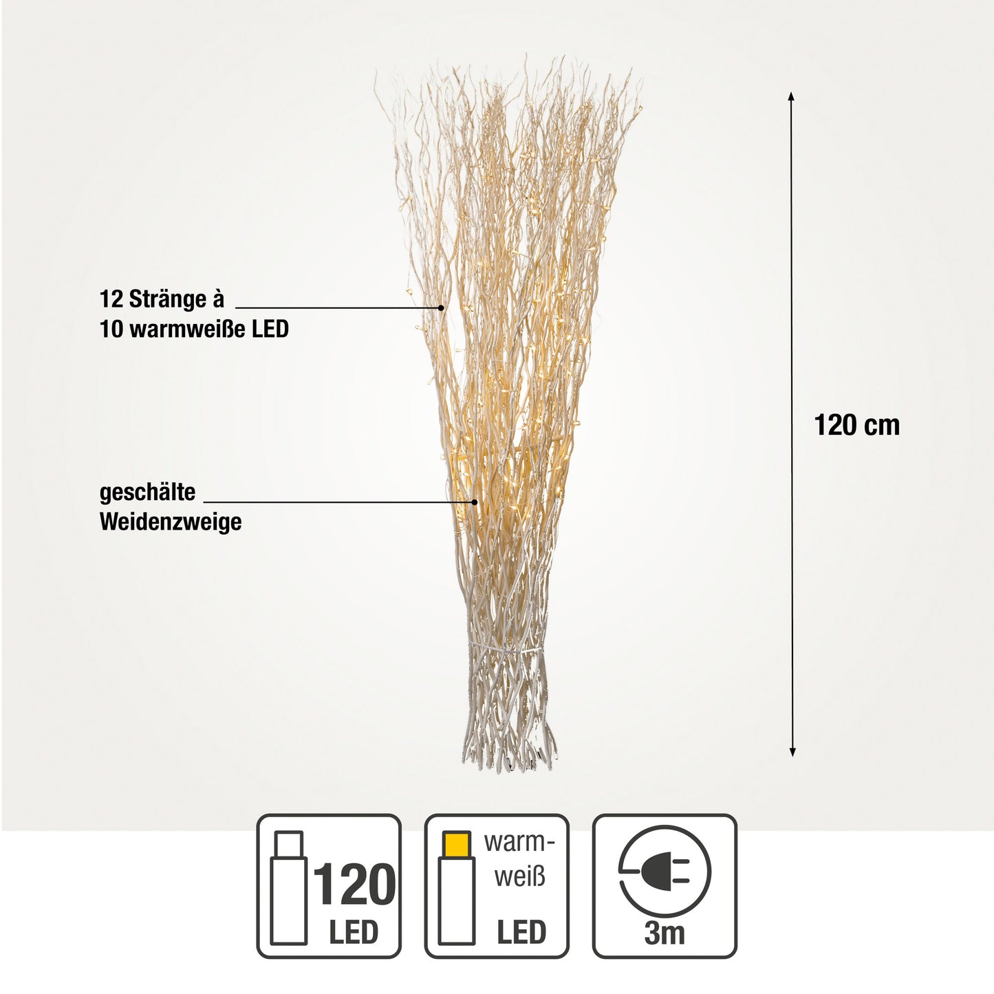 LED Weidenzweige, 1,5 m hoch, 120 LED, für innen