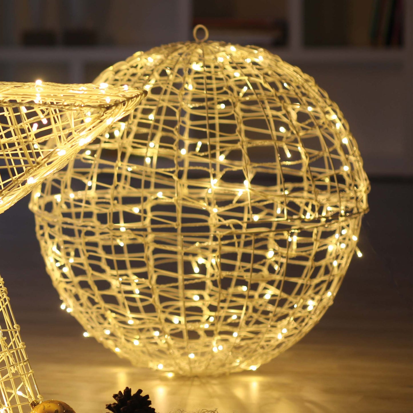 LED-Kugel, DIA 40cm, 98 w LED; gewickelt/zerlegbar, IP 20 Trafo