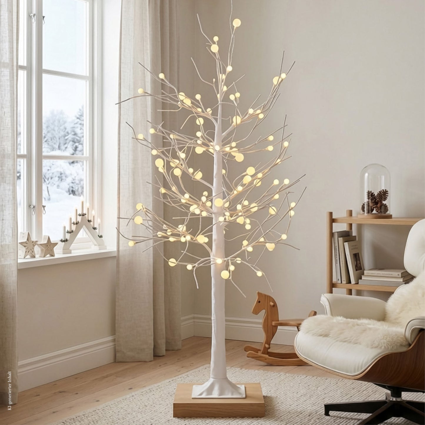 LED-Baum mit Bällen, 120  LEDs für außen, 5m transparente Zuleitung mit Stecker