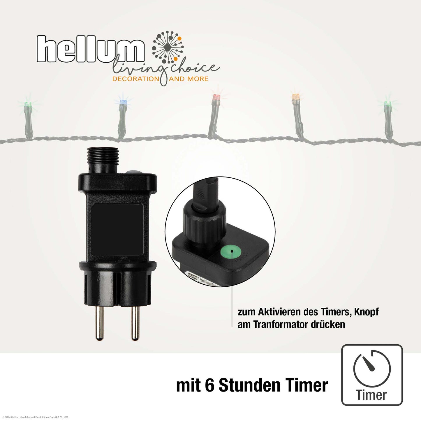 Lichterkette 3,9 m 40 LED bunt Outdoor Timer Trafo Außen Deko Beleuchtung Garten Party