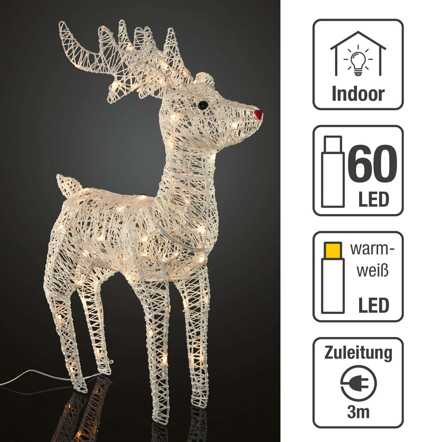 LED-Lichterkette, 400 LEDs ww, optionaler Timer, Außen-Transformator