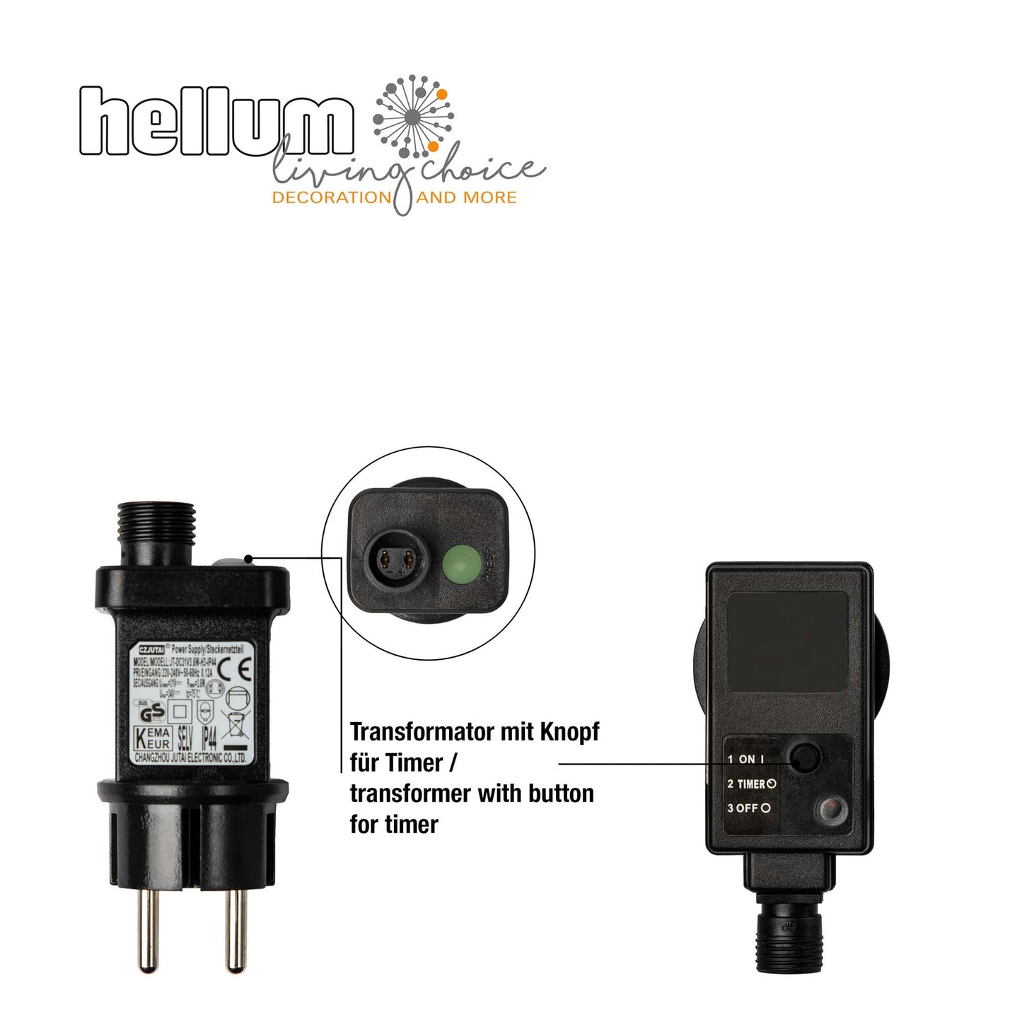 LED-Kupferkabel Girlande, 12 Stränge, 192 LEDs ww, optionaler Timer, Außen-Transformator