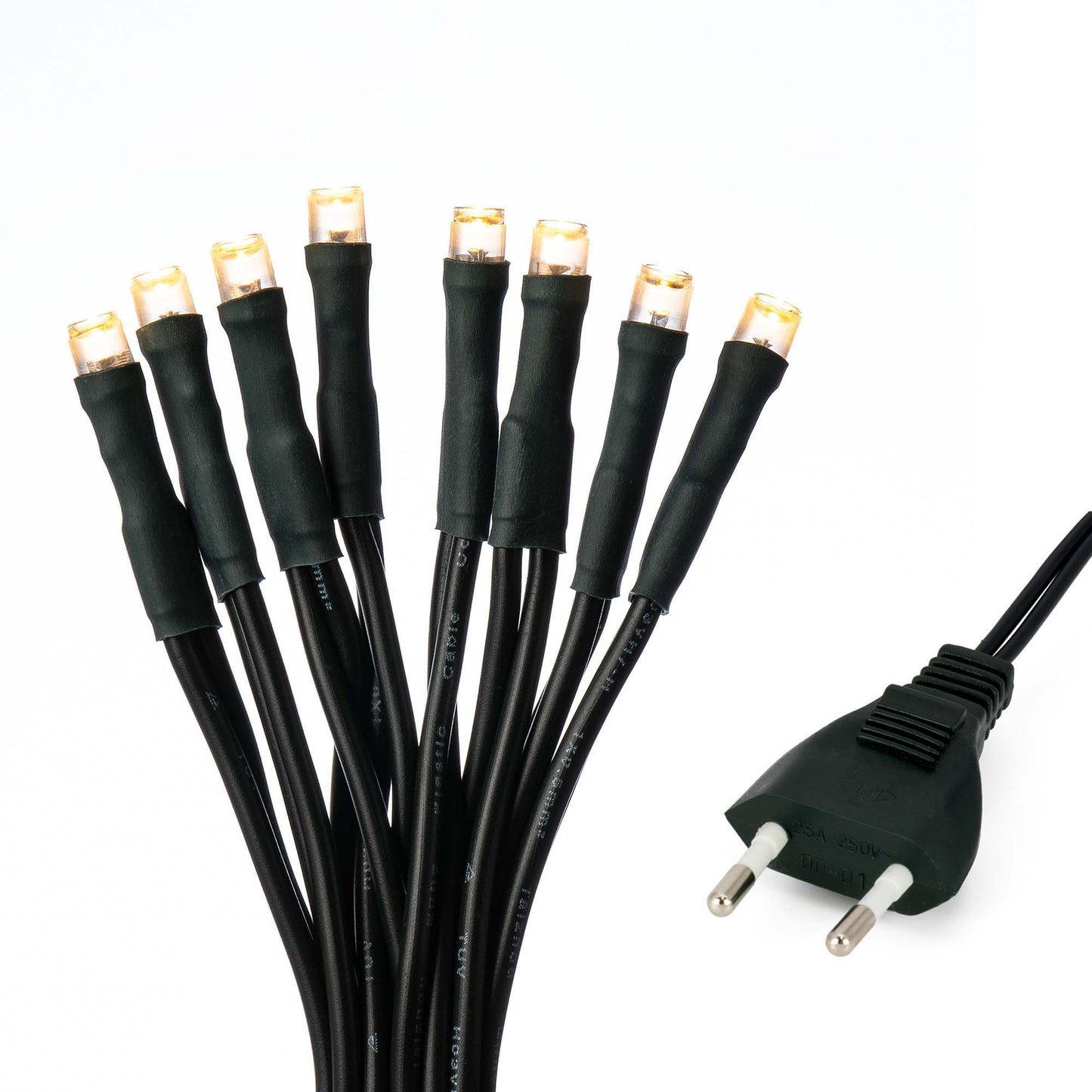 50-tlg. LED-Lichterkette, warm-weiß, grünes-Kabel, Euro-Stecker， 579130