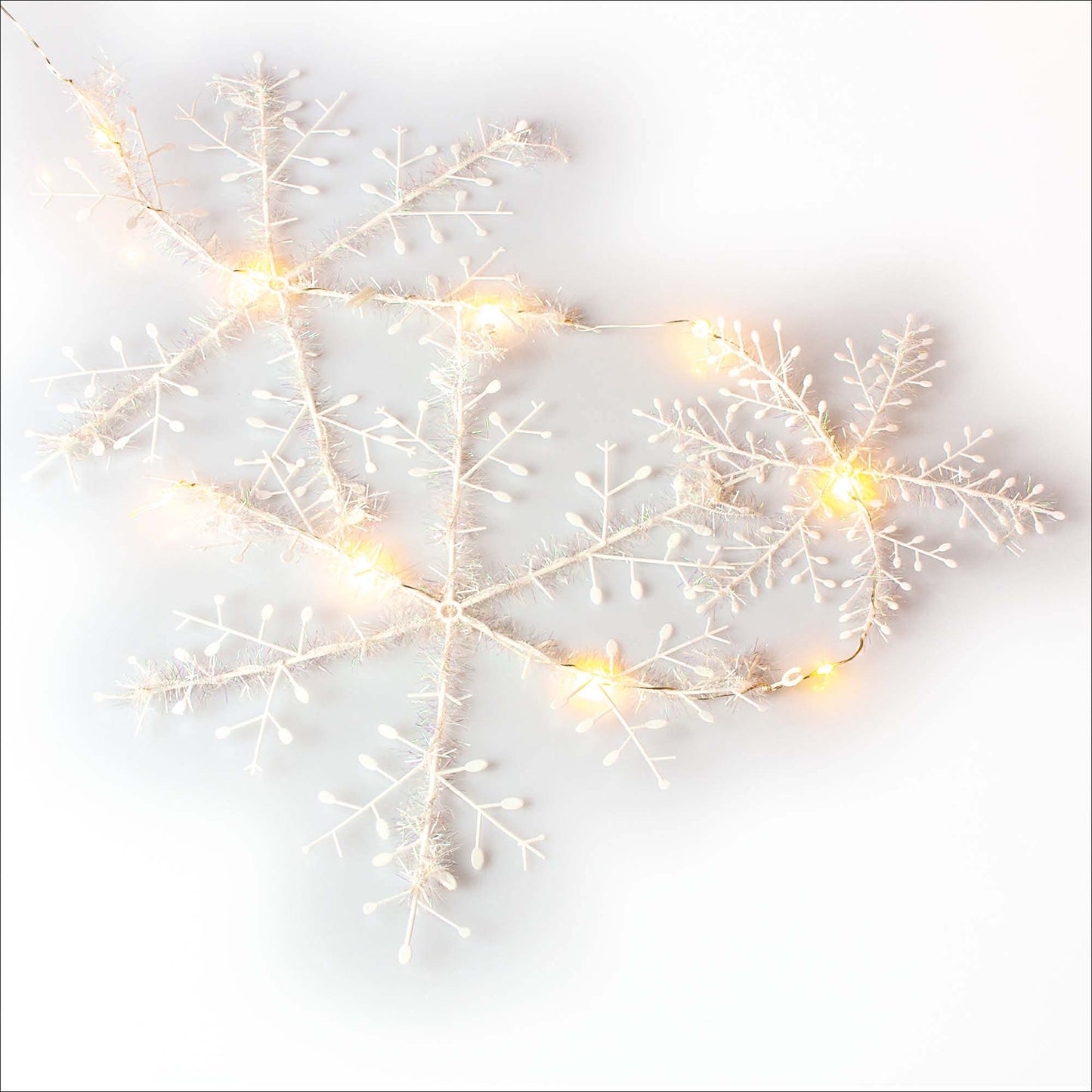 LED-Schneeflocken-Vorhang, 75 LEDs ww, Außen-Transformator