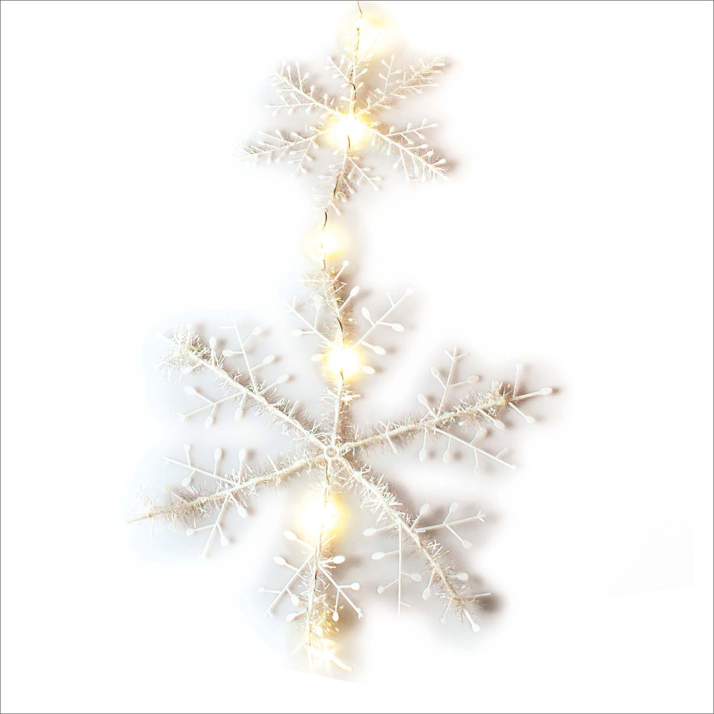 LED-Schneeflocken-Vorhang, 75 LEDs ww, Außen-Transformator