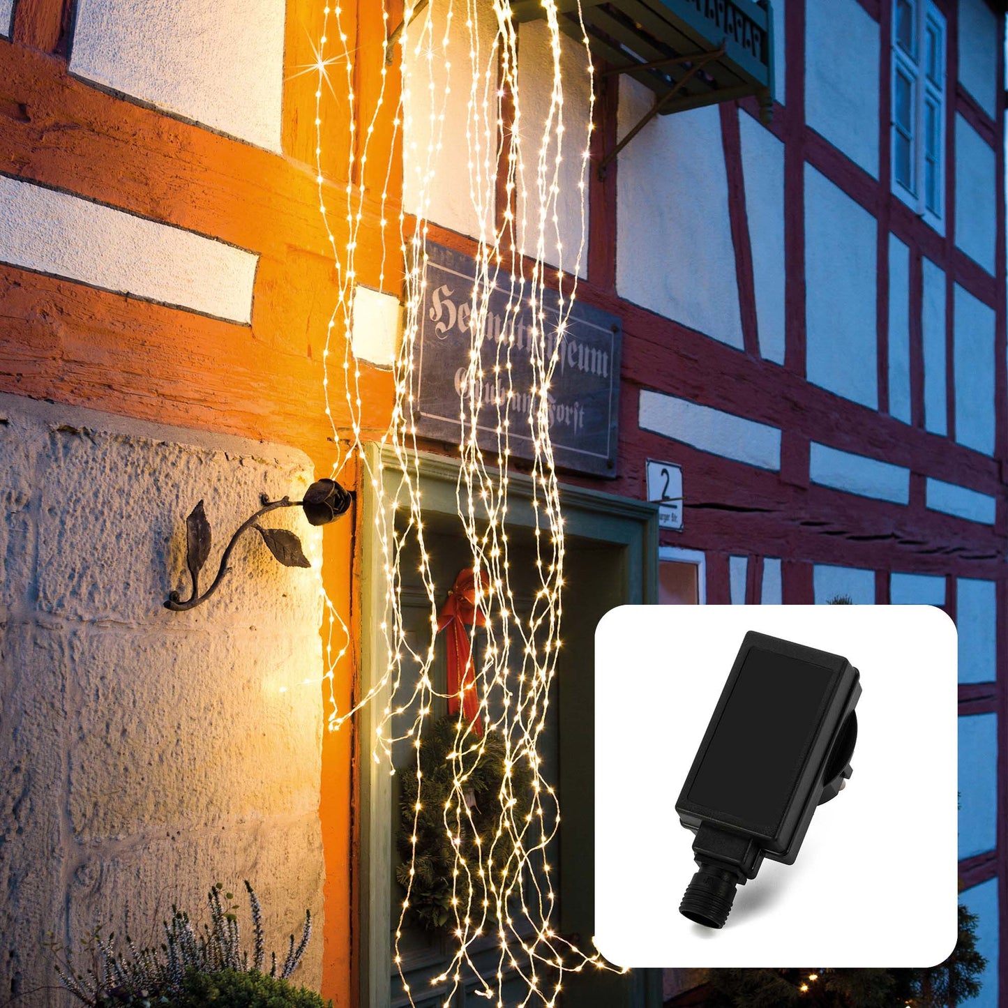 LED-Fontäne, 700 LEDs ww,  20 Stränge, Außen-Transformator
