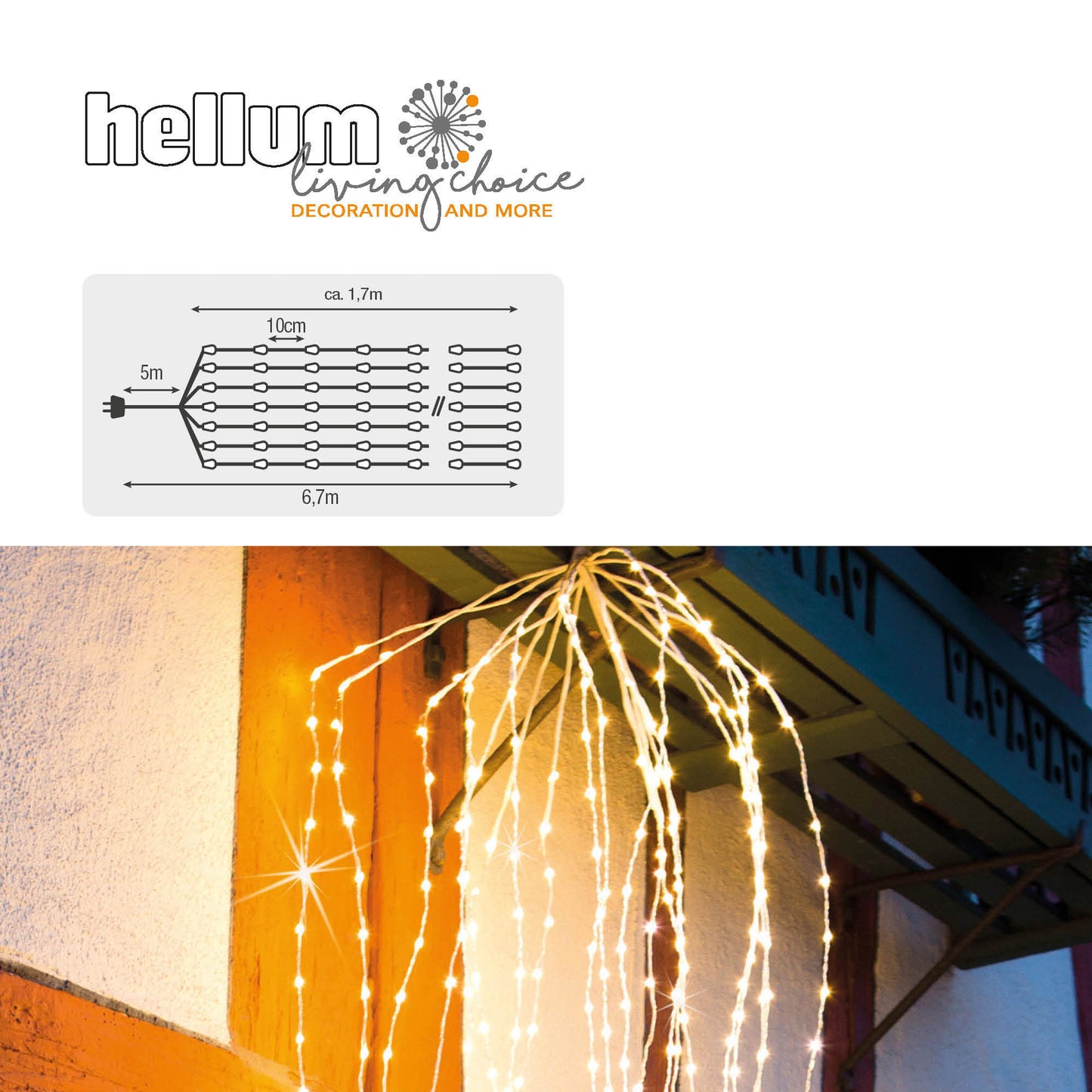 LED-Fontäne, 700 LEDs ww,  20 Stränge, Außen-Transformator