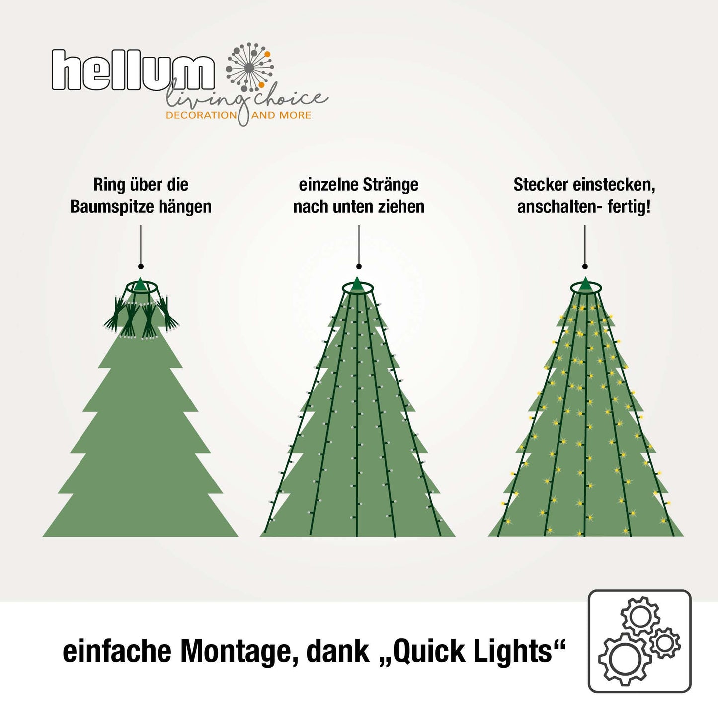 250-tlg. LED Lichterkette Tauperlen Quick Lights, warm-weiße LEDs,  Außen-Trafo