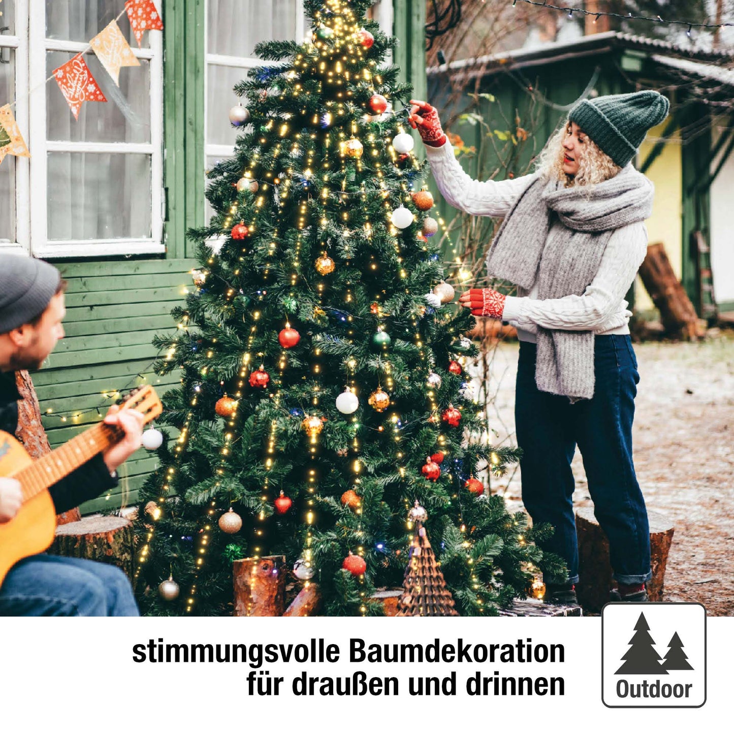 250-tlg. LED Lichterkette Tauperlen Quick Lights, warm-weiße LEDs,  Außen-Trafo