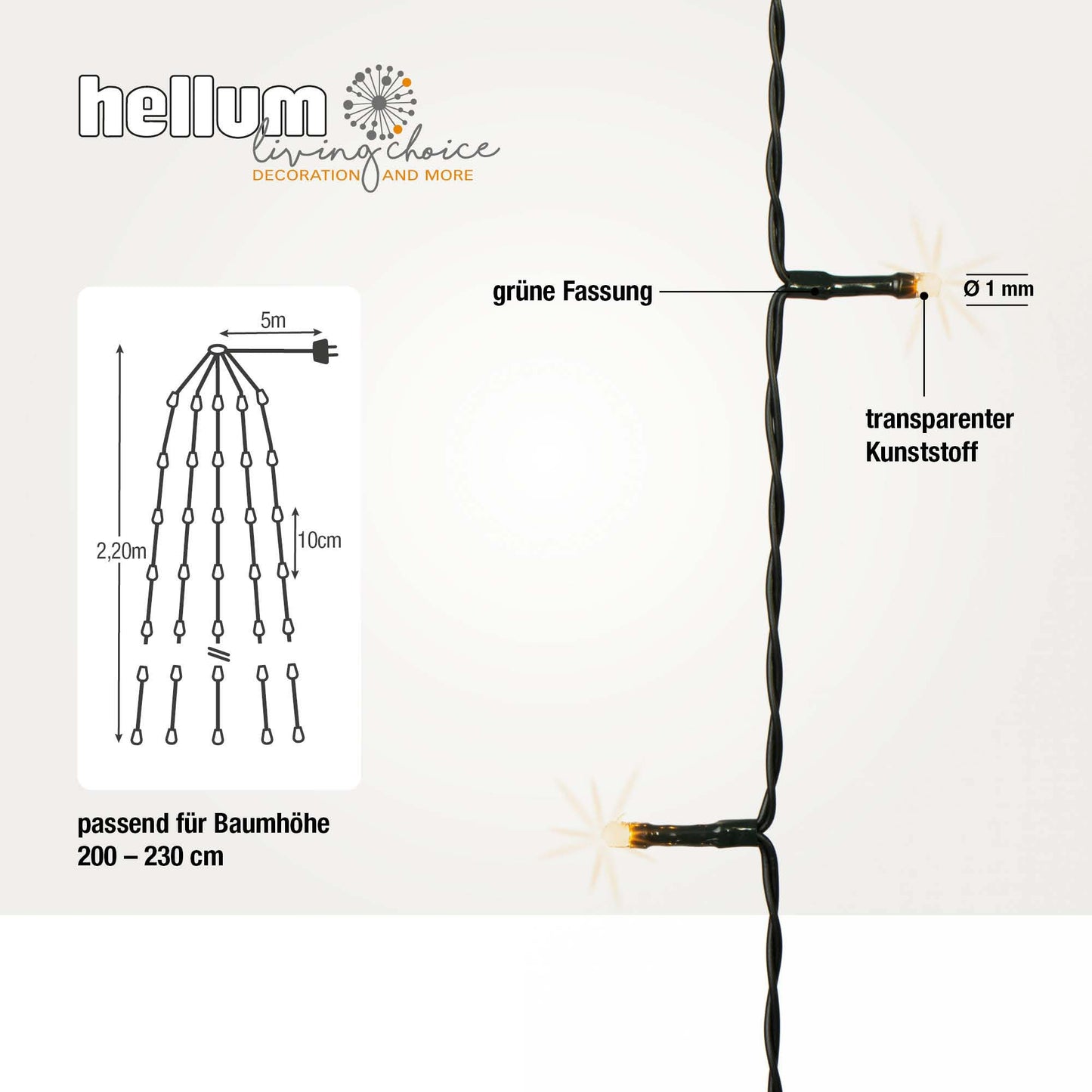 220-tlg. LED Lichterkette Tauperlen Quick Lights, warm-weiße LEDs, Außen-Trafo _577907