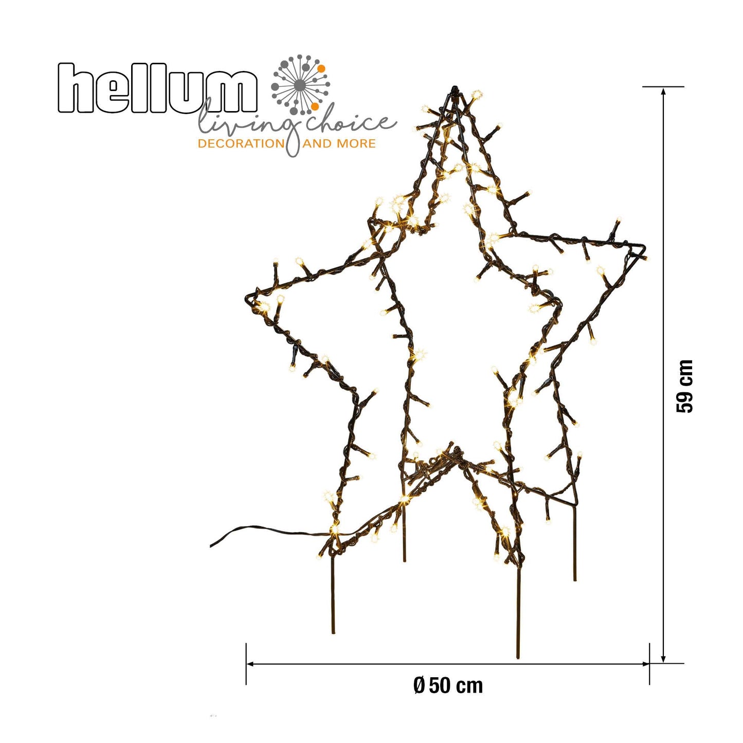 Hellum LED Stern, Metallrahmen, warmweiß 90 LED, Outdoor, 2D/3D 578355