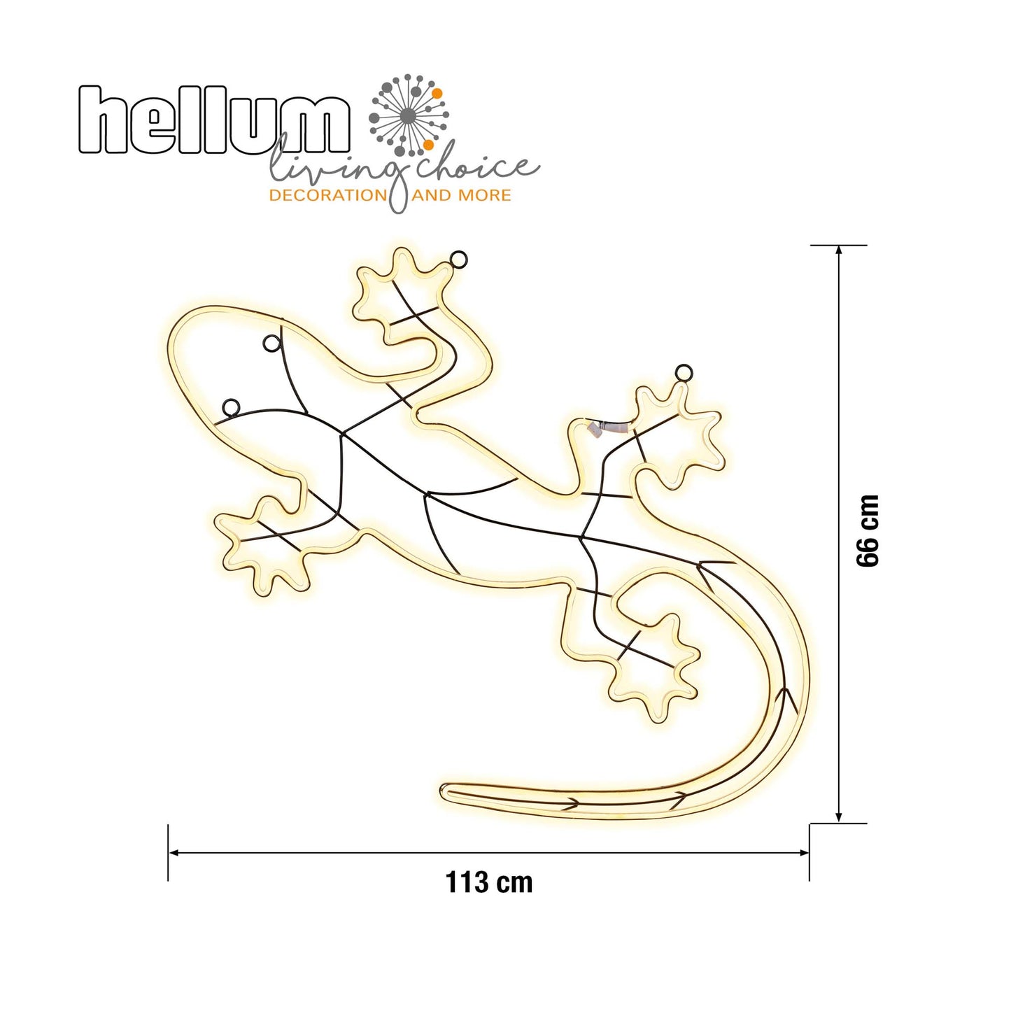 LED – Neon-Gecko 120cm, 720 LEDs ww, Kabel transparent,Außen-Transformator
