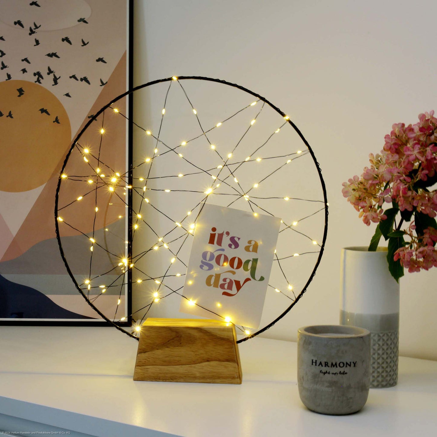 Hellum Traumfänger, 100 LEDs, Ø35cm, Fernbedienung und Timer, für Innen 579376
