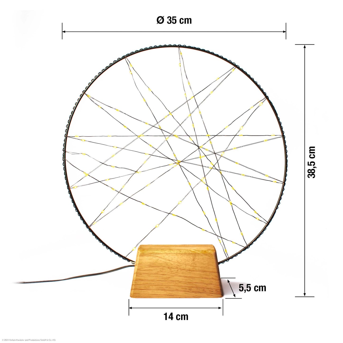 Hellum Traumfänger, 100 LEDs, Ø35cm, Fernbedienung und Timer, für Innen 579376