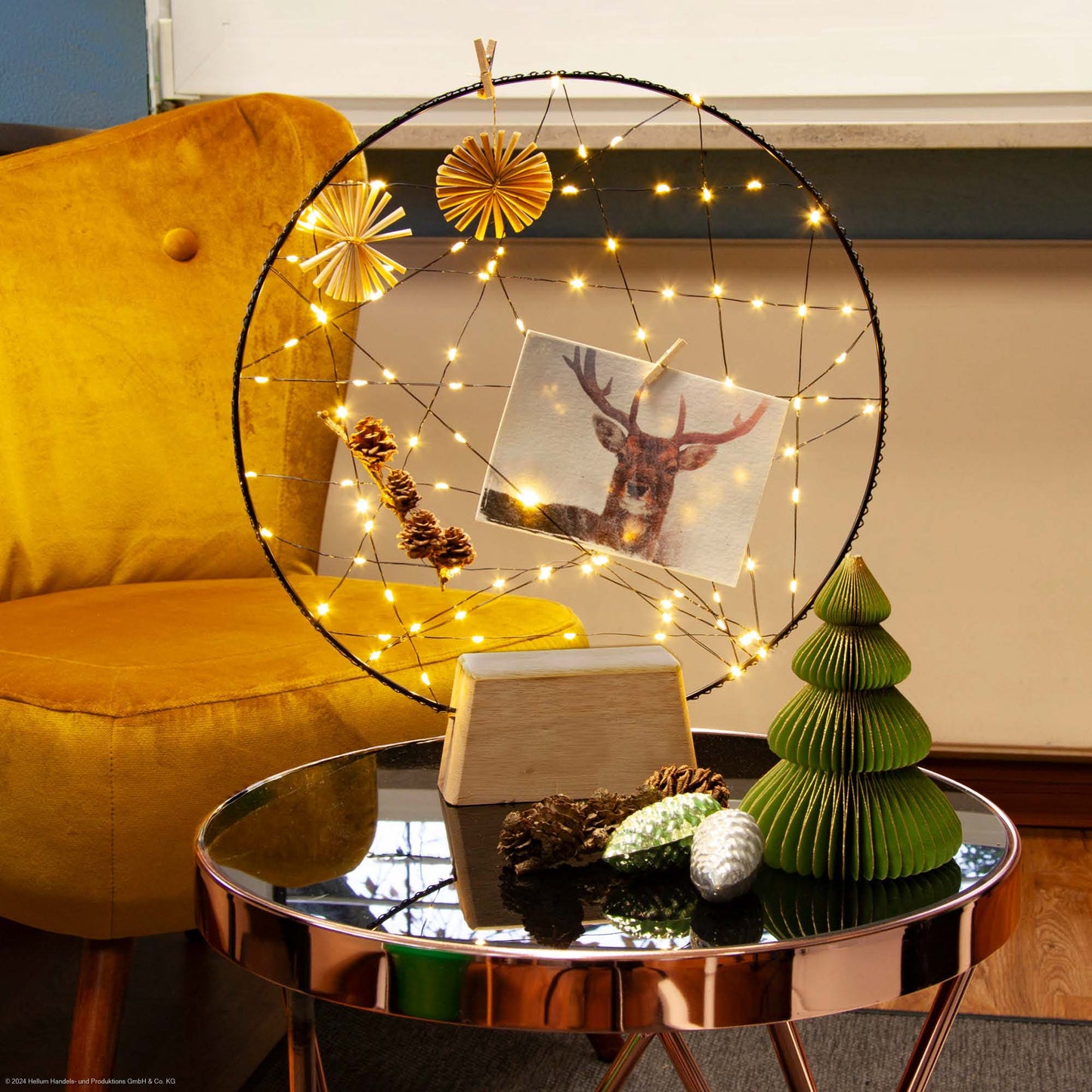 Hellum Traumfänger, 100 LEDs, Ø35cm, Fernbedienung und Timer, für Innen 579376