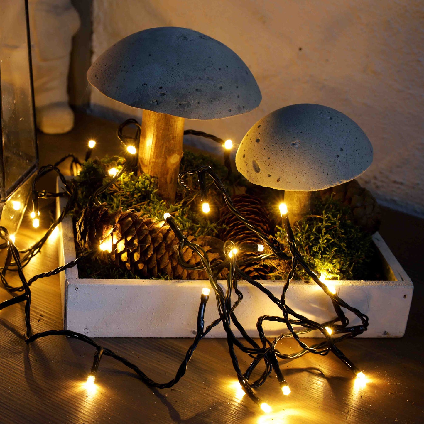 40-tlg. LED-Lichterkette, warm-weiße LEDs, Außen-Trafo