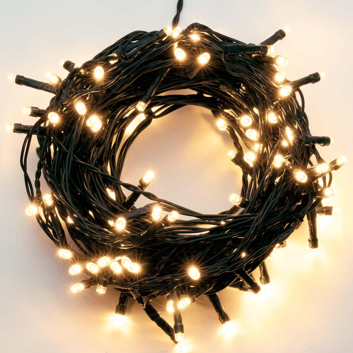 LED Lichterkette außen, 80 LED warmweiß, 7,9 m beleuchtet, grünes Kabe – Hellum Direkt
