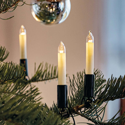 LED Lichterkette Weihnachtsbaum innen 15 teilig, Made in Germany, Schaftkerzen