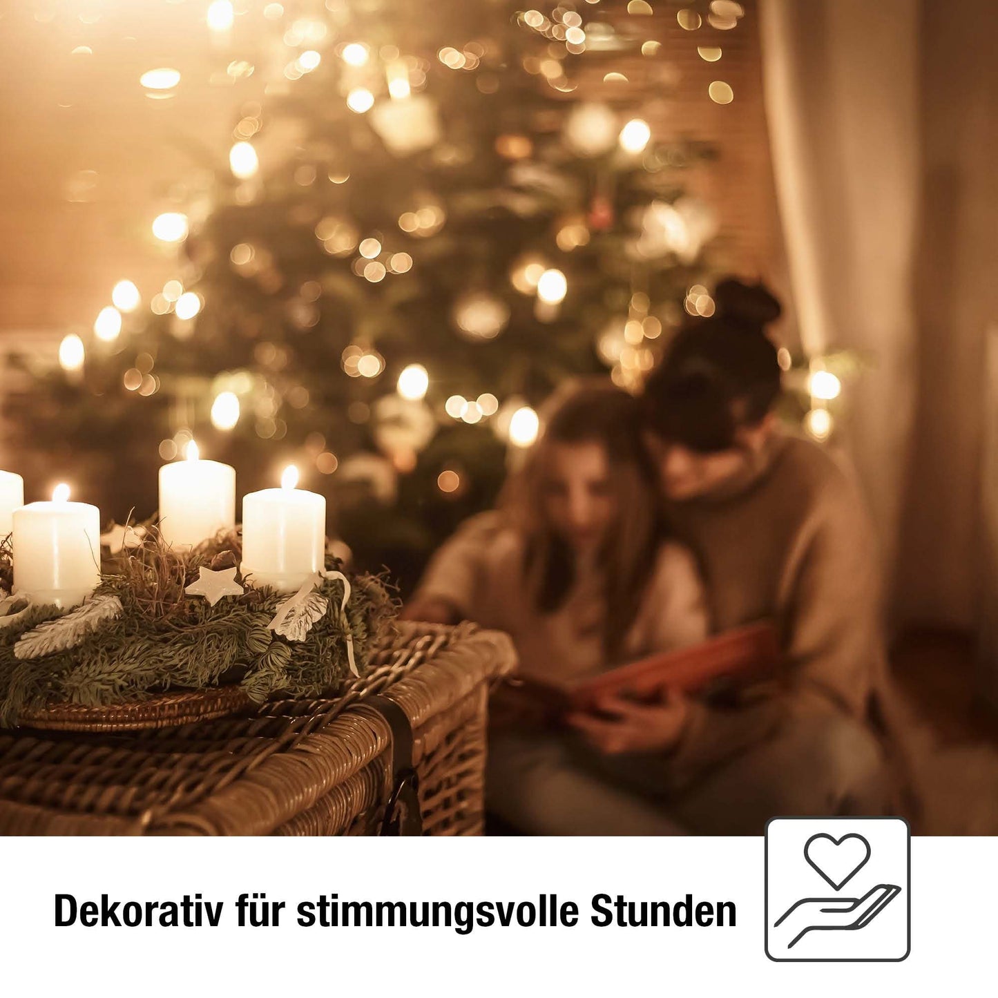 20-tlg. Schaftkerzenkette, klare Lampen, für innen, teilb. Stecker