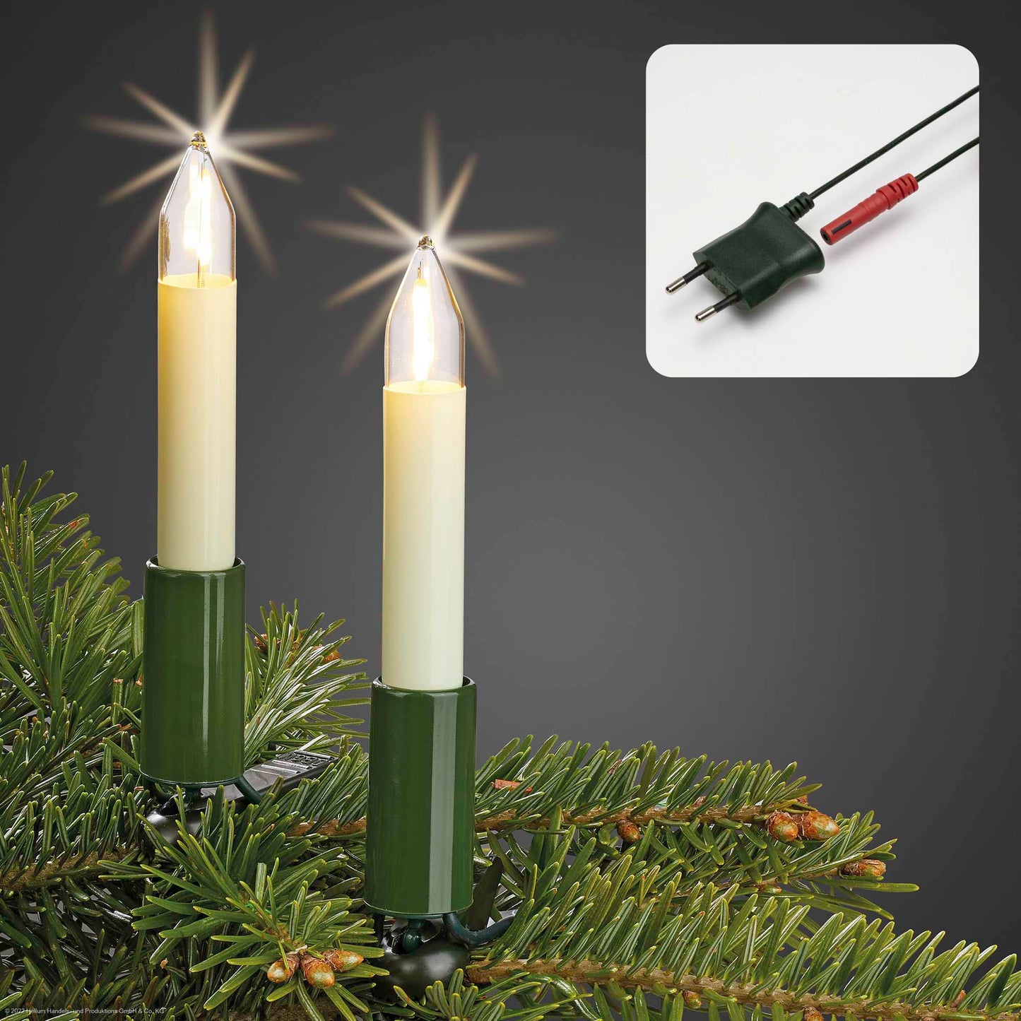 30-tlg. LED-Filament-Schaftkerzenkette für innen