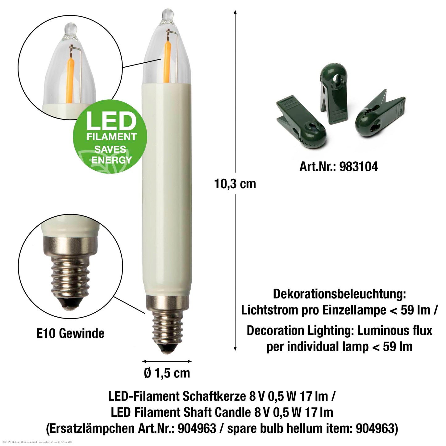 30-tlg. LED-Filament-Schaftkerzenkette für innen