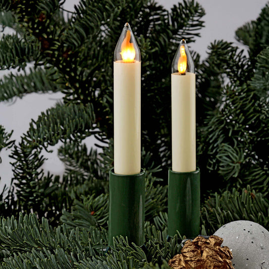Lichterkette Weihnachtsbaum LED Filament mit Flammeneffekt, innen 20 teilig, Made in Germany, Schaftkerzen