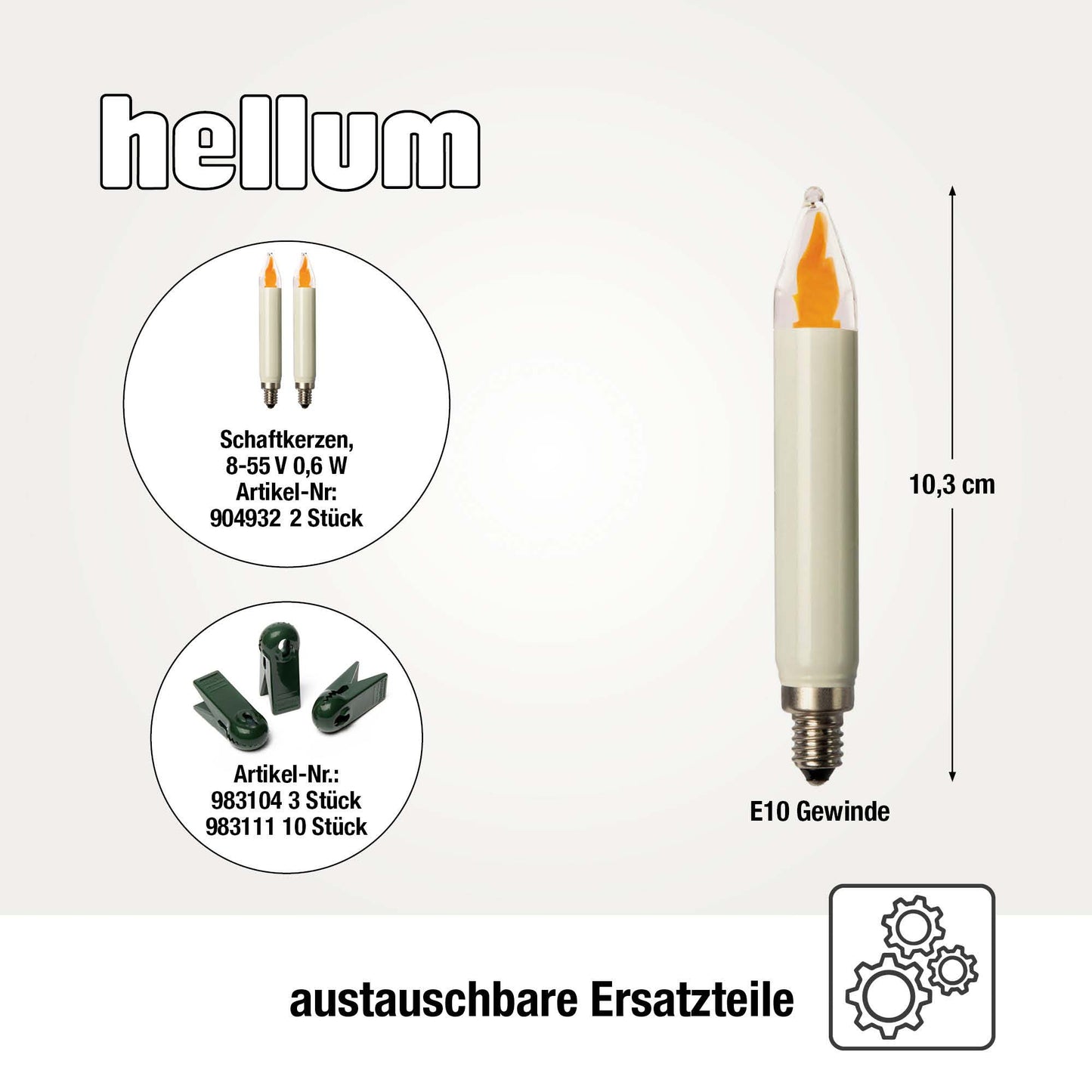 Lichterkette Weihnachtsbaum LED Filament mit Flammeneffekt, innen 30 teilig, Made in Germany, Schaftkerzen