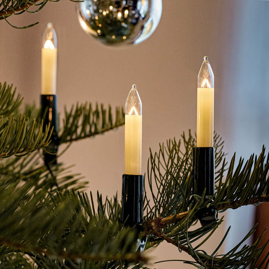 Lichterkette Weihnachtsbaum innen 30 teilig, Made in Germany, Schaftkerzen, Glühfaden