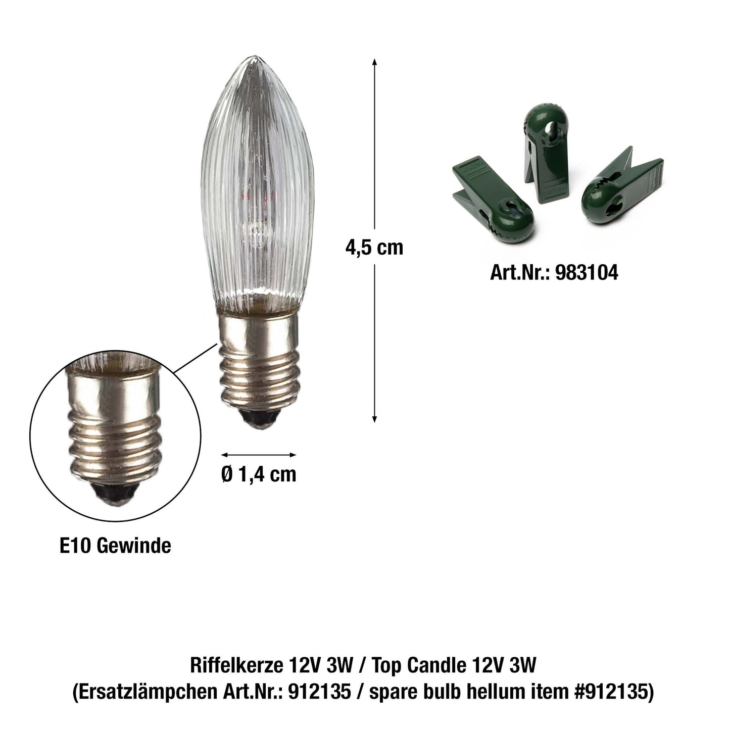 Riffelkette mit Tropfen elfenbein, 20 Lampen klar,  für innen, teilbarer Stecker