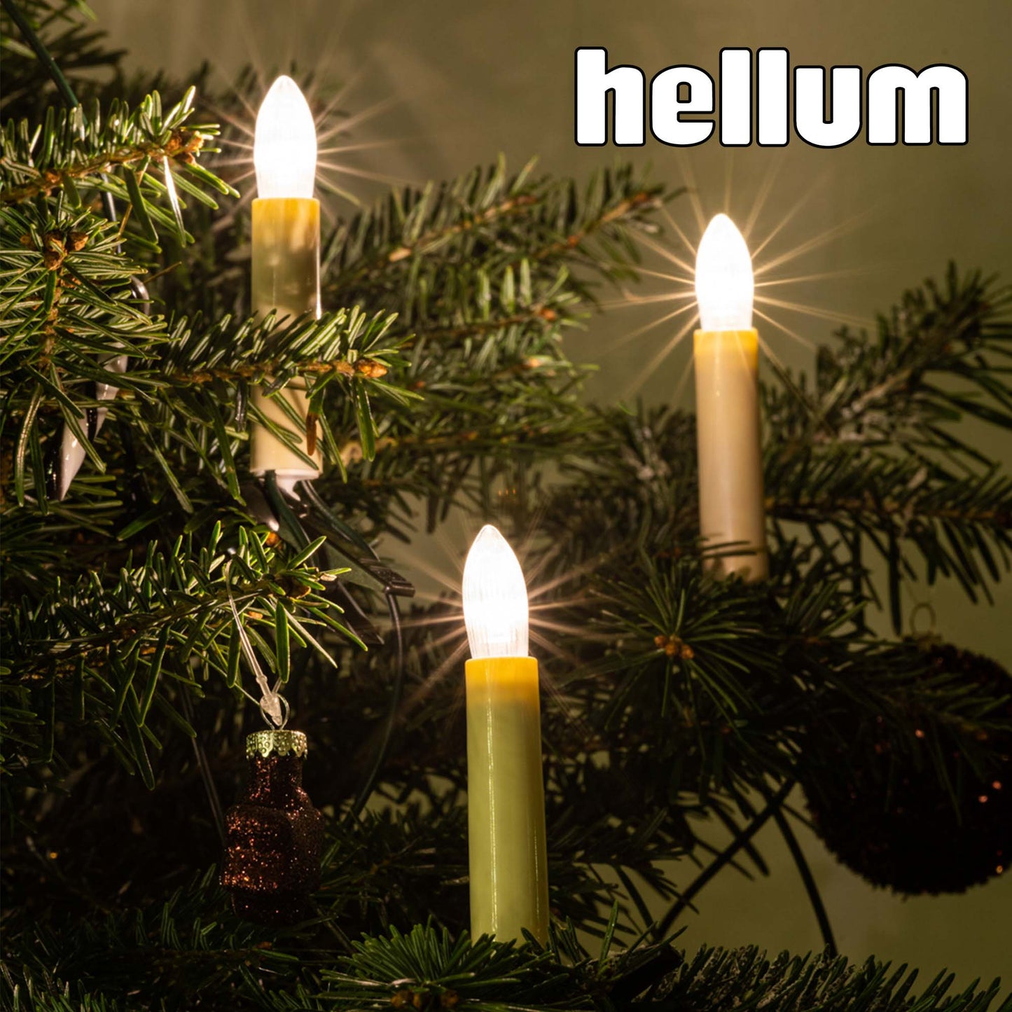 20-tlg. LED-Filament-Riffelkerzenkette, warm-weiß, für innen, teilbarer Stecker