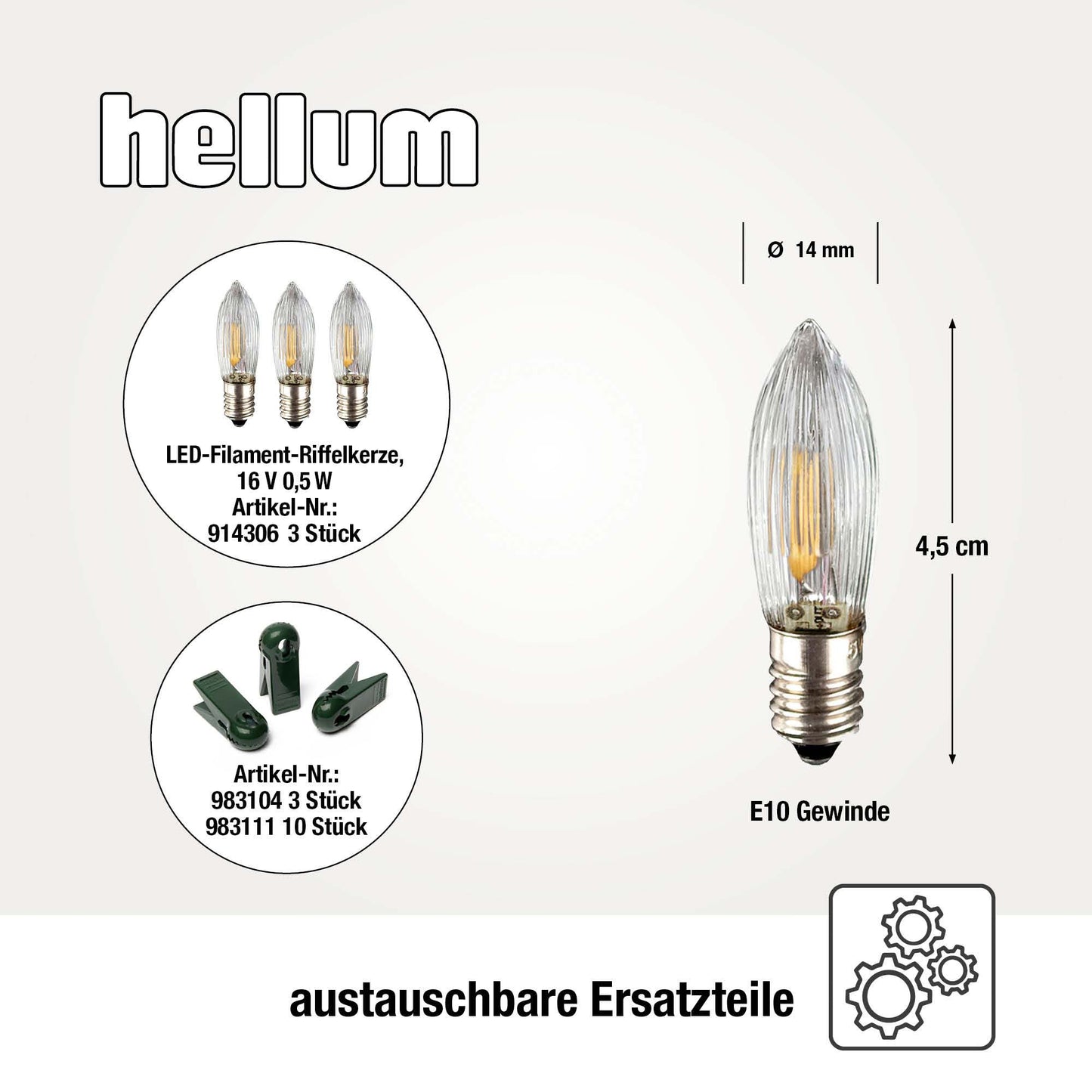 Lichterkette Weihnachtsbaum LED Filament, innen 15 teilig, Made in Germany, Riffelkerzen, mit Wachstropfen, elfenbein
