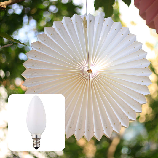 Papierlampion "Sunny", weiß, hängend,  weißes Kabel, E14 Sockel, Ø 40 cm, für außen, inkl. Lampe