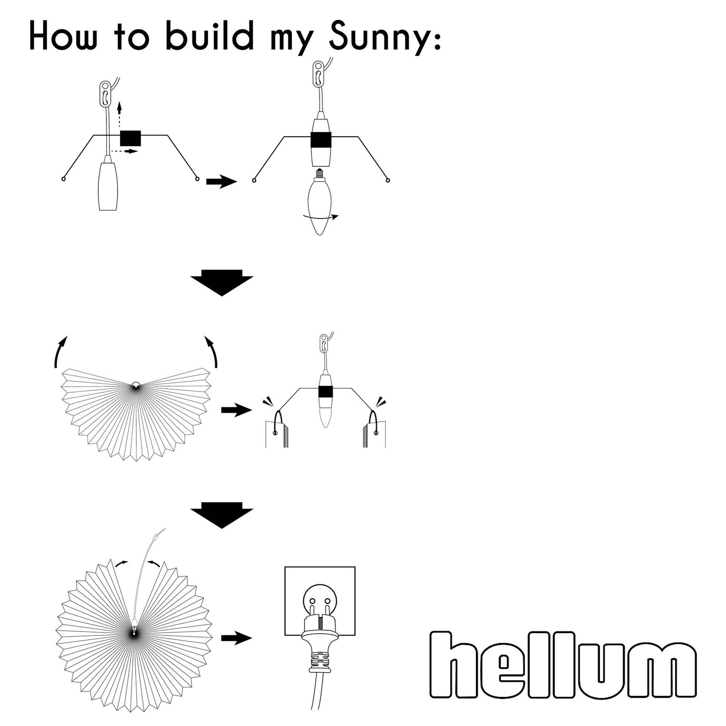 Papierlampion "Sunny", weiß, hängend,  weißes Kabel, E14 Sockel, Ø 40 cm, für außen, inkl. Lampe