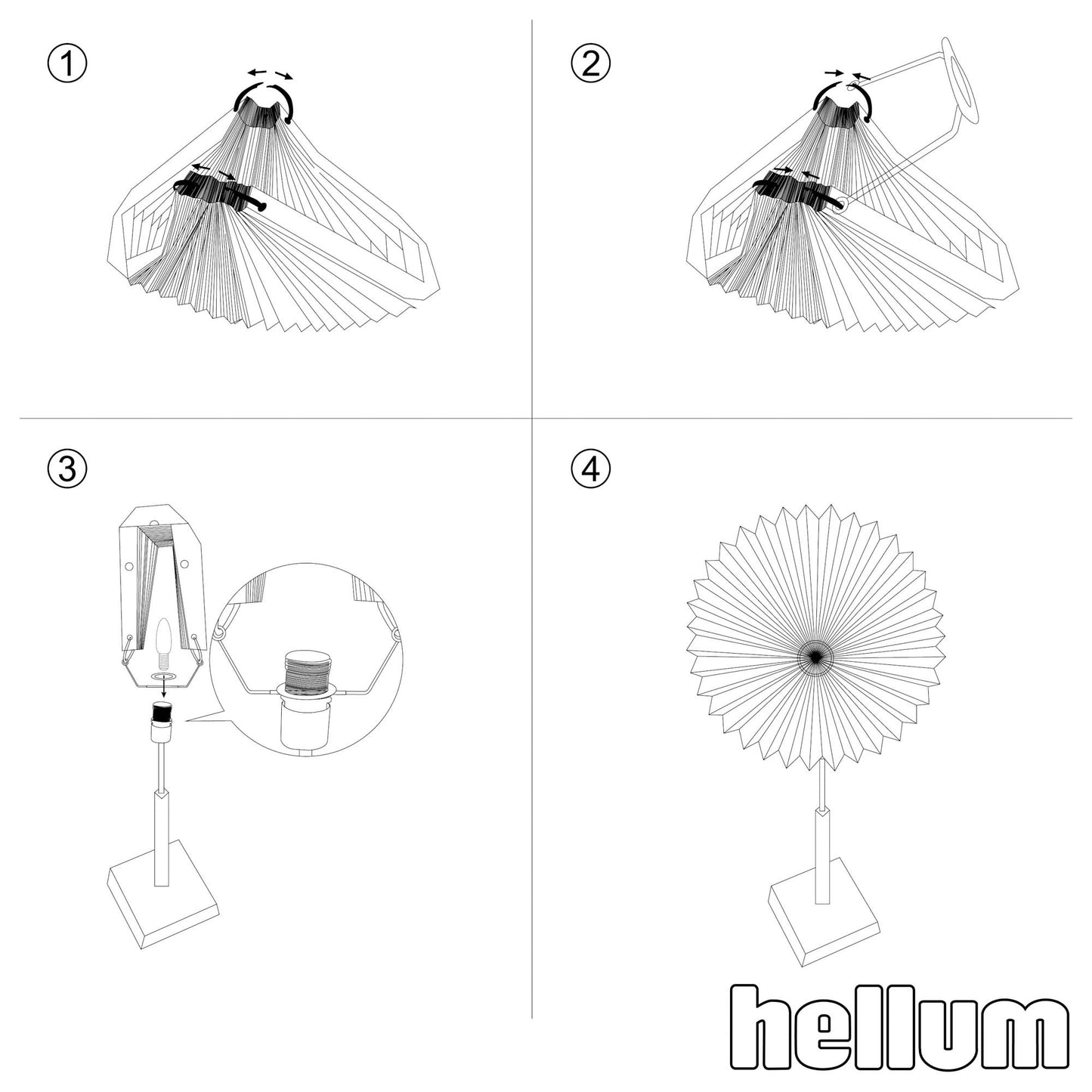 Papierlampe weiß, mit Holzstandfuß, "Sunny" ø 30 cm, E14, ohne Lampe