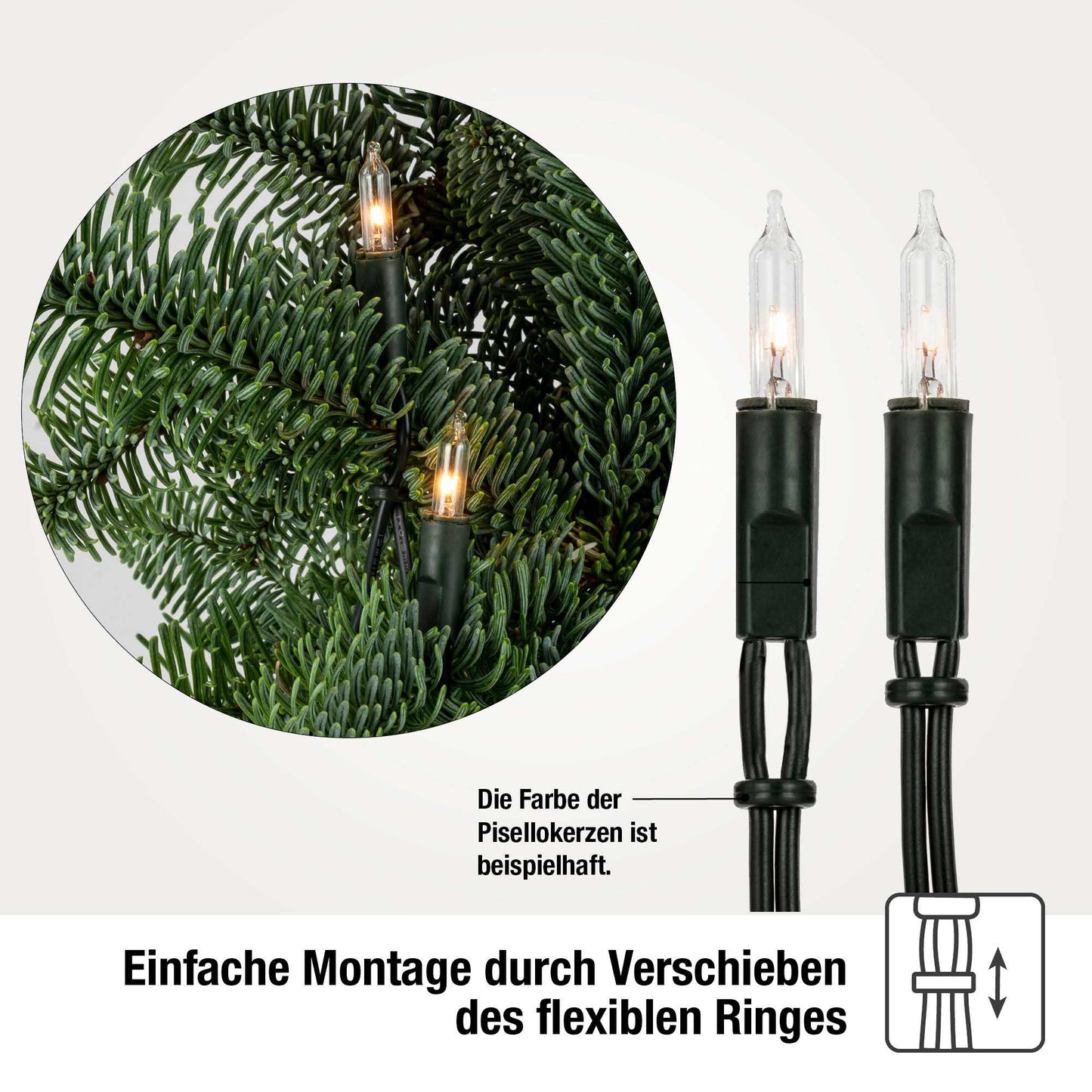 10-tlg. Minikette, grün/bunt, Euro-Stecker, für innen