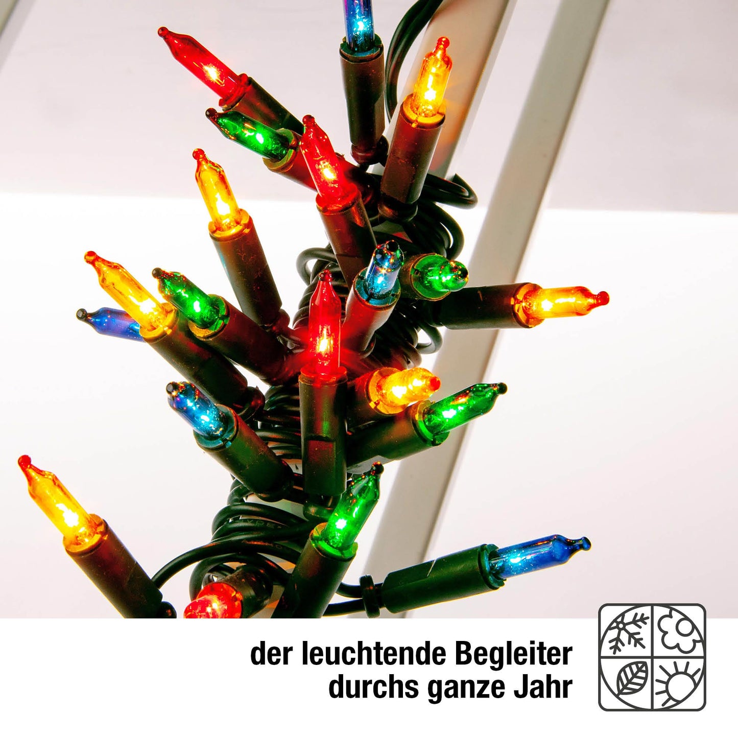 10-tlg. Minikette, grün/bunt, Euro-Stecker, für innen