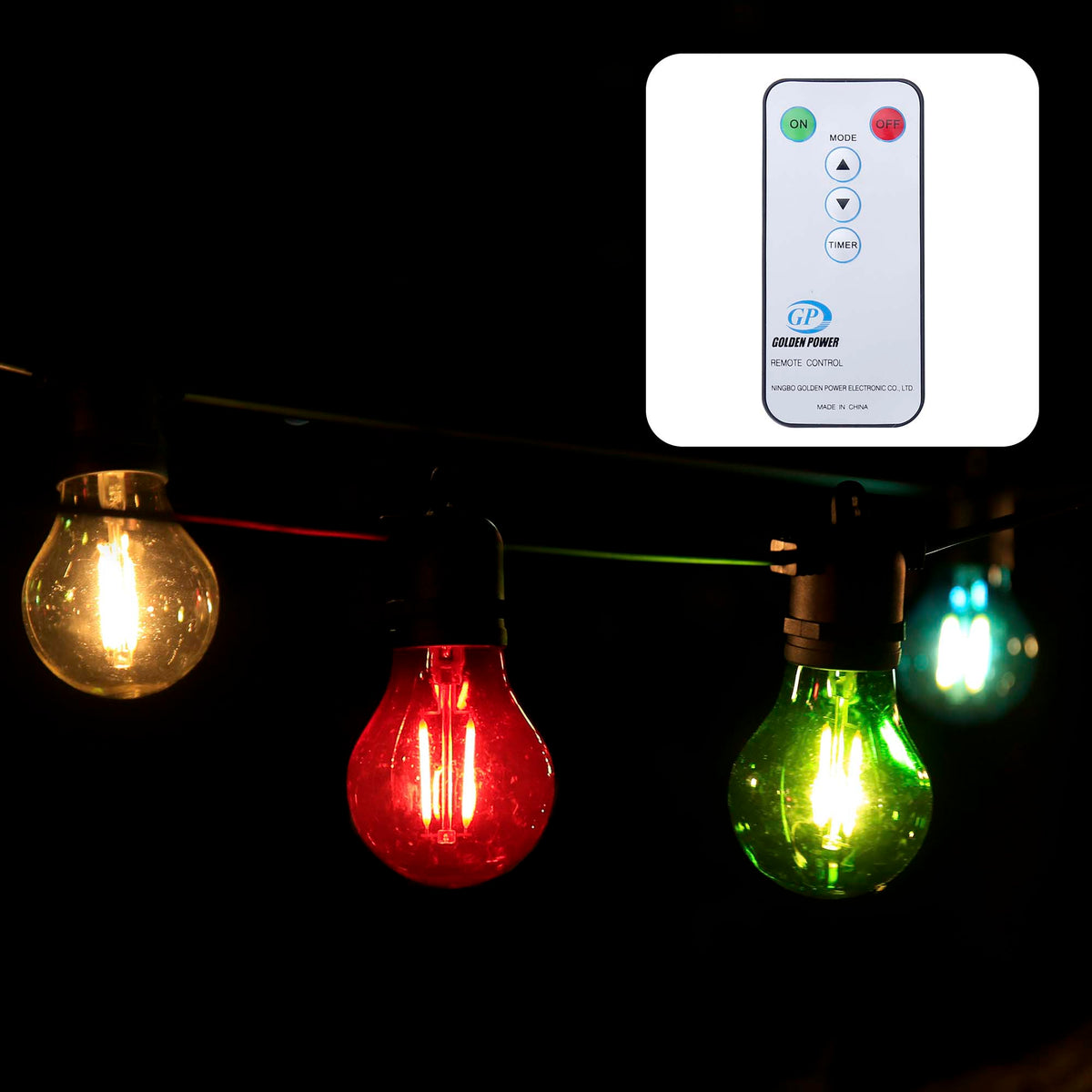 LED Glühbirnen Party Lichterkette außen, 10 LED bunt, 4,5 m beleuchtet – Hellum Direkt