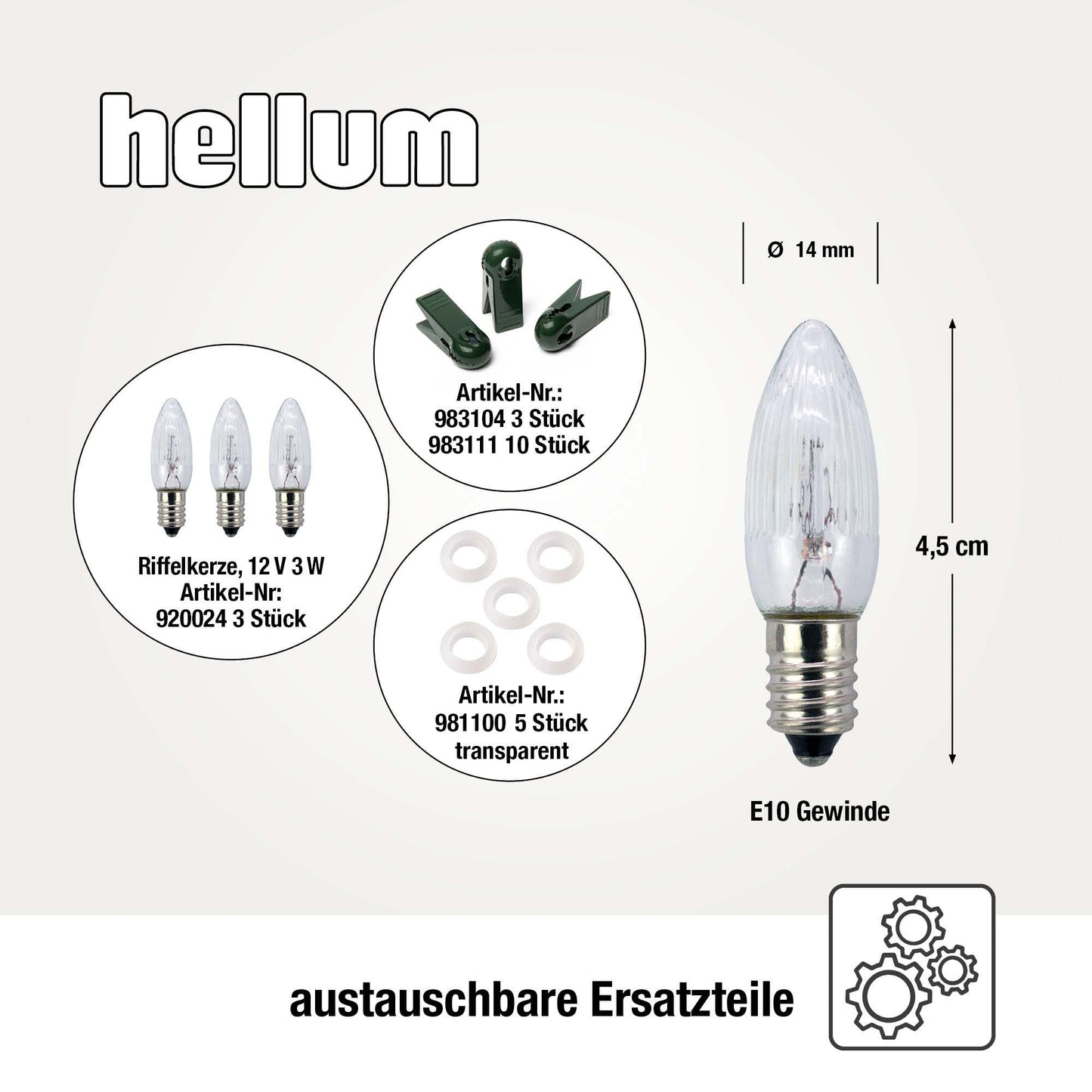 Lichterkette Weihnachtsbaum außen 20 teilig, Made in Germany, Riffelkerzen, Glühfaden