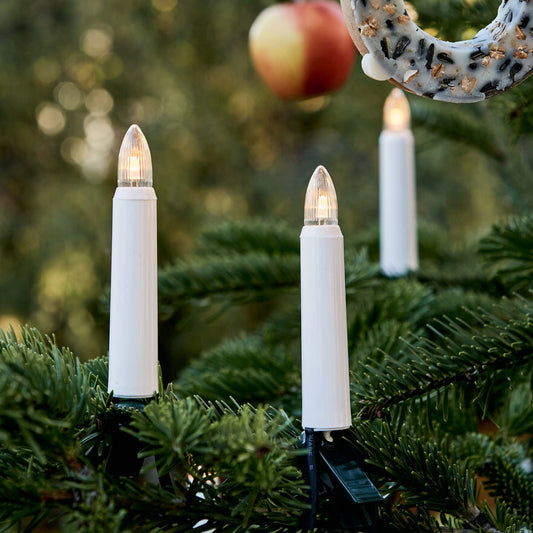 LED Lichterkette Weihnachtsbaum außen 20 teilig, Made in Germany, Riffelkerzen