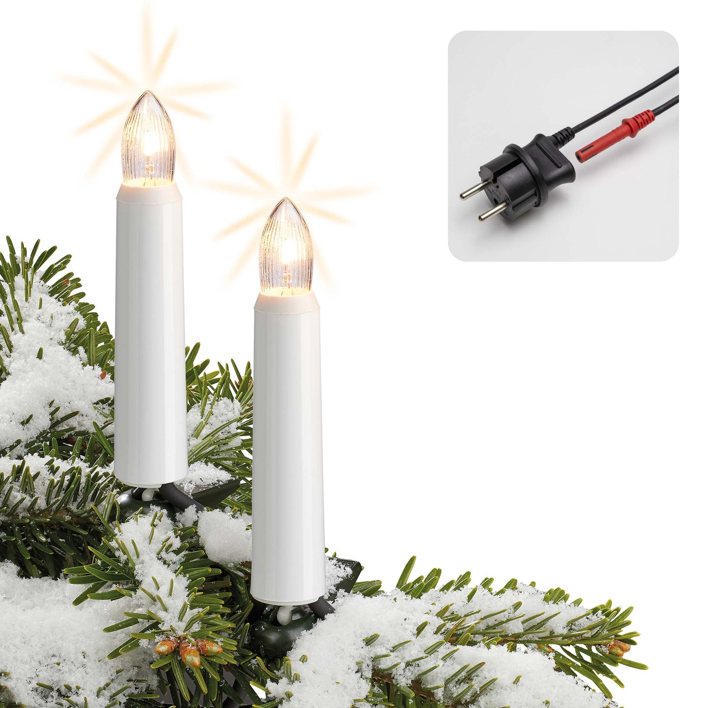 LED-Filament Riffelkerzenkette außen, 20 LEDs ww, für außen