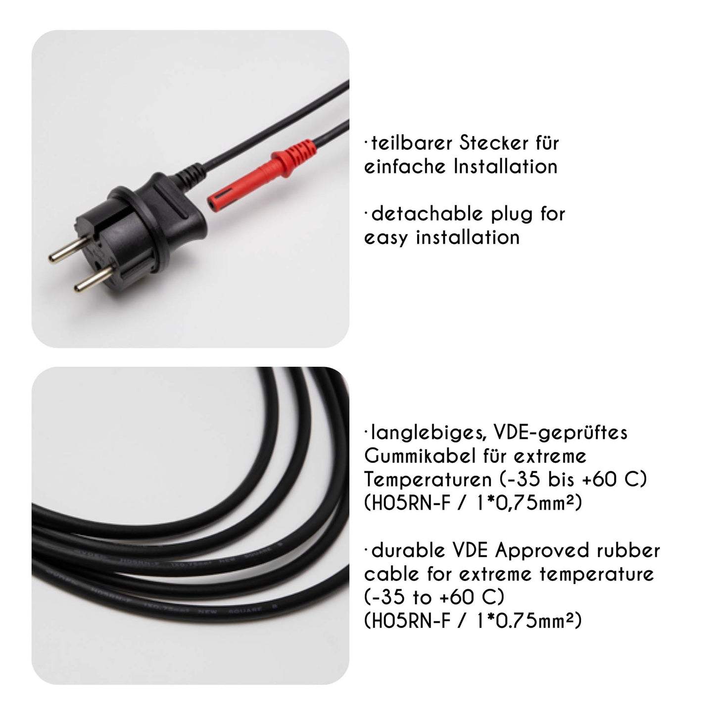 30-tlg. Riffelkerzenkette, klare Lampen, für außen, teilb. Stecker