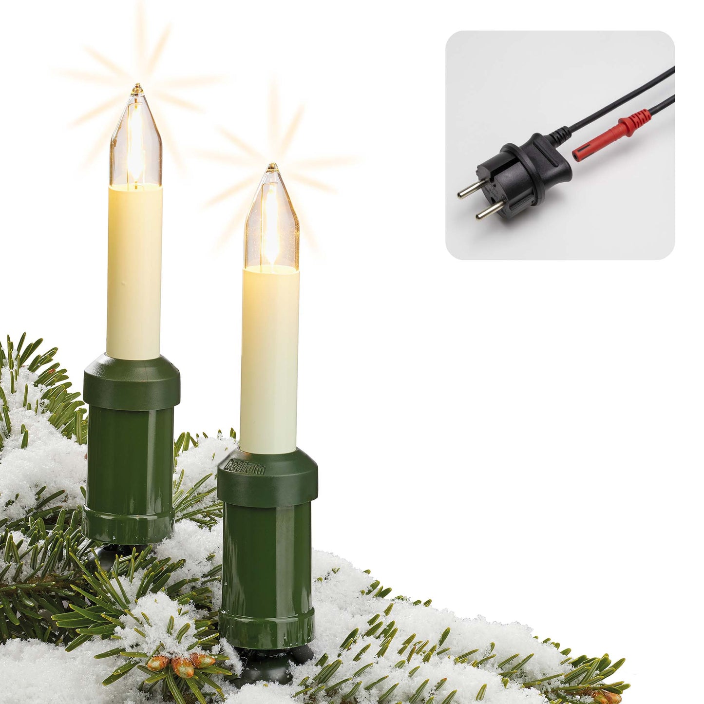 LED-Filament Schaftkerzenkette 20 LEDs ww, für außen