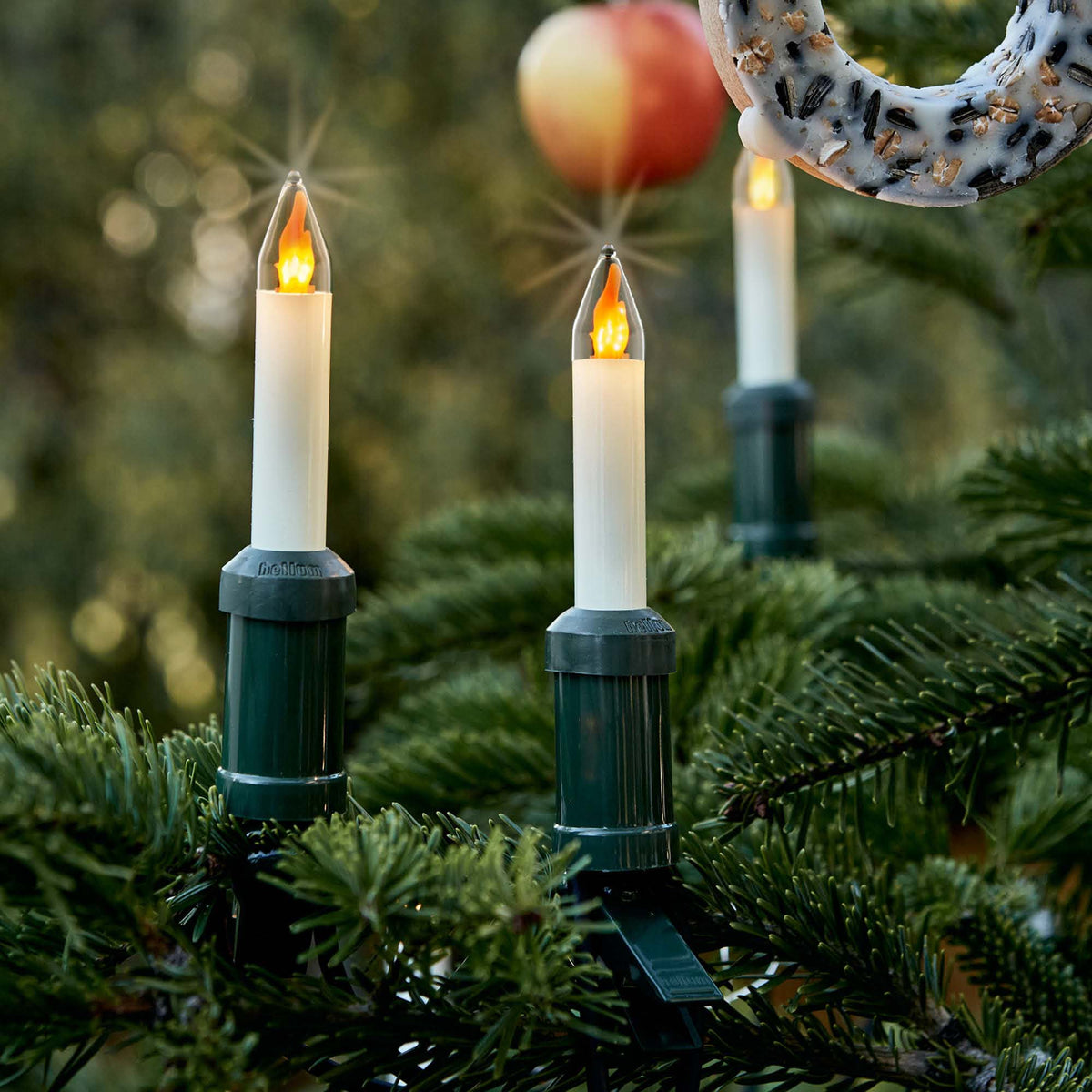 Lichterkette Weihnachtsbaum LED Filament mit Flammeneffekt, außen 20 t – Hellum Direkt
