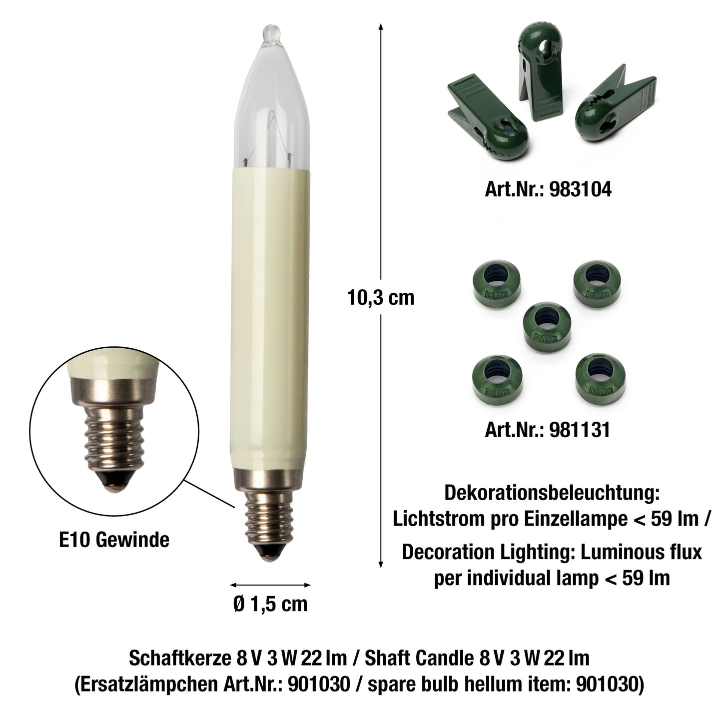 30-tlg. Schaftkerzenkette, klare Lampen, für außen, teilbarer Stecker