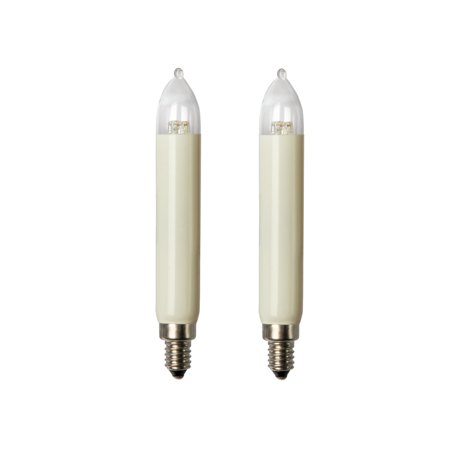 Ersatzkerzen Lichterkette LED 8-34V 0,5W für Lichterketten & Schwibbogen, 2 Stk Schaftkerzen E10 für 7-30 Brennstellen innen & außen 902044